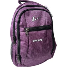 Escape Sırt Çantası Laptop Bölmeli Spor ve Okul Sırt Çantası Kumaş Çanta Outdoor Günlük Kullanım 30X43X13 Mor