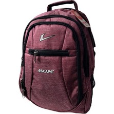 Escape Sırt Çantası Laptop Bölmeli Spor ve Okul Sırt Çantası Kumaş Çanta Outdoor Günlük Kullanım 30X43X13 Bordo