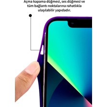 Deilmi Freya Mor IOS 14 Pro Max Uyumlu Buzlu Arka Kapak Parlak Çerçeve Tam Kamera Koruma Silikon Freya Kapak Kılıf