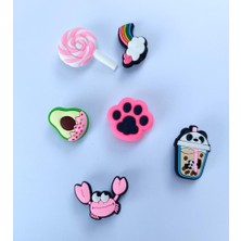 HD Marketim Terlik Süsü Ayakkabı Sandalet 6 Adet Karışık Ithal Silikon Aksesuar