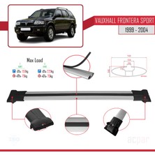 Acpar Vauxhall Frontera Sport 1999-2004 Arası ile Uyumlu Fly Model Ara Atkı Tavan Barı Gri