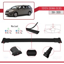 Acpar Toyota Sienna (XL30) 2011-2020 Arası ile Uyumlu Fly Model Ara Atkı Tavan Barı Siyah