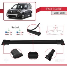 Acpar Renault Kangoo 2008-2020 Arası ile Uyumlu Fly Model Ara Atkı Tavan Barı Siyah