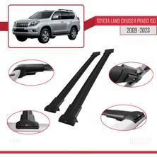 Acpar Toyota Land Cruiser Prado (J150) 2009 ve Sonrası ile Uyumlu Fly Model Ara Atkı Tavan Barı Siyah