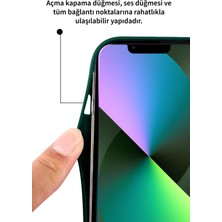 Deilmi Freya Yeşil IOS 14 Plus Uyumlu Buzlu Arka Kapak Parlak Çerçeve Tam Kamera Koruma Silikon Freya Kapak Kılıf