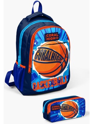 Coral High Kids Lacivert Mavi Basketbol Desenli 2'li Okul Çanta Seti GOSET0214405