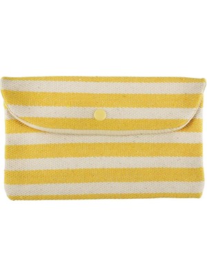 Sarı Çizgili Çıtçıtlı Çanta