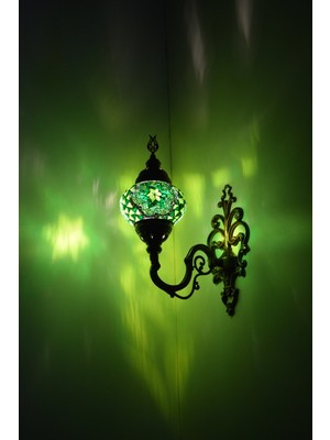 Karlıkturistik Mozaik Aplik ,Yukarı Yönlü Dekoratif Duvar  Lambası,Otantik Lamba,Mozaik Lamba Model10