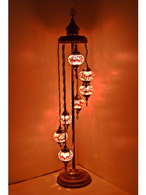 Karlıkturistik Lambader Çoklu Elişi Sarkıt Camlı,Mozaik Ayaklı Lambader,Dekoratif Köşe Lambası Model 18