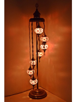 Karlıkturistik Lambader Çoklu Elişi Sarkıt Camlı,Mozaik Ayaklı Lambader,Dekoratif Köşe Lambası Model 17