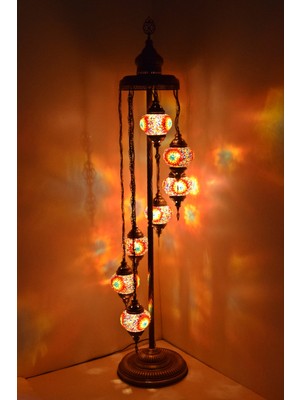 Karlıkturistik Lambader Çoklu Elişi Sarkıt Camlı,Mozaik Ayaklı Lambader,Dekoratif Köşe Lambası Model 1