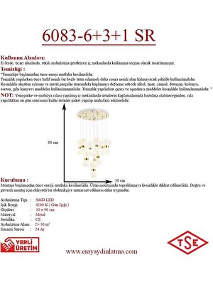 Eray Aydınlatma 6083-10 10LU Sarkıt LED Avize