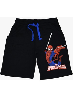 NSE Collection Erkek Çocuk Beyaz Renk Spiderman Örümcek Adam T-Shirt ve Siyah Renk Şort Alt Üst 2 Parça Takım