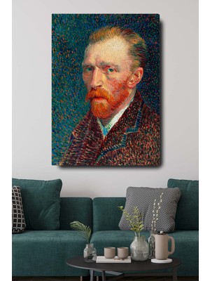 Blok Design Kanvas Tablo Resim Van Gogh Oto Portre Yağlıboya Duvar Tablosu