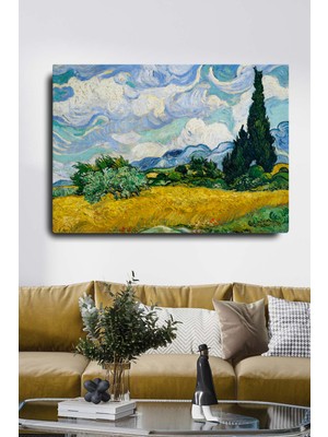 Blok Design Kanvas Tablo Resim Van Gogh Ağaçlar Doğa Duvar Tablosu