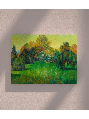 Blok Design Kanvas Tablo Resim Van Gogh Ağaçlar Doğa Duvar Tablosu