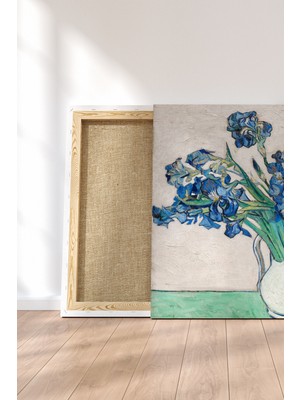 Blok Design Kanvas Tablo Resim Van Gogh Mor Iris Çiçeği Duvar Tablosu