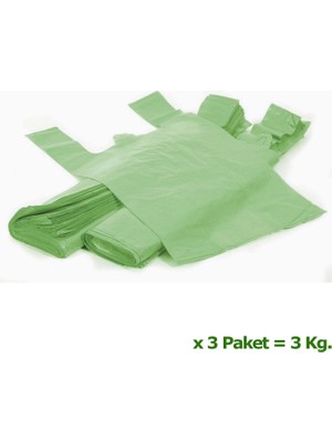 Arma Yeşil Market Poşeti Torbası - Hışır Atlet Poşet - Büyük Boy - 30 x 60 Cm. - 3 Kg.
