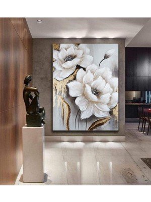 Trade Ays Modern Tasarım Çiçek Kanvas Gülen Tablo