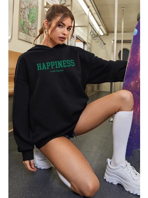 Only Trendwear  Oversize Happiness Baskılı Sweatshirt
