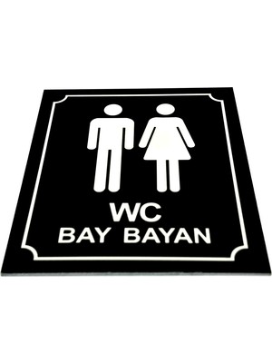 Se-Dizayn Wc Tuvalet Tabelası Bay Bayan, Kapı Duvar Yönlendirme Levhası 13 cm x 16 cm Xl