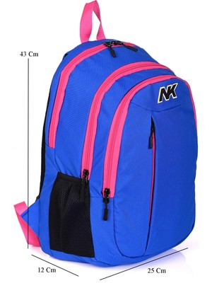 Nk 9002-06 Su Geçirmez Ortopedik Sırt Destekli Okul Sırt Çantası Mavi