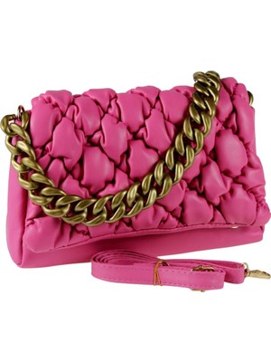 SİA ÇANTA Suni Deri Zincir Detaylı Çapraz Askılı Şık & Kullanışlı Dikdörtgen Baget Bayan Omuz Çantası