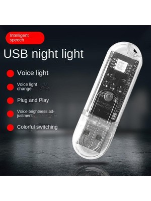 5 USB Yapay Zeka Sesle Etkinleştirilen LED Gece Lambası (Yurt Dışından)