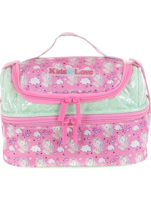 Kaukko Kids&love Kapitone Unicor Beslenme Çantası 3 Litre Kapasite Çok Renkli Özel Dokulu Kumaş