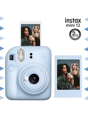 Instax Mini 12 Mavi Fotoğraf Makinesi ve Fotoğraf Çerçeve Seti