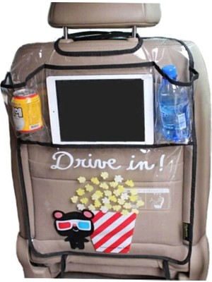 Mc.pierobaby Şeffaf Cepli Araba Koltuk Organizer Araç Koltuk Arkası Koruyucu Tablet Tutucu Oto Düzenleyici 1ADET