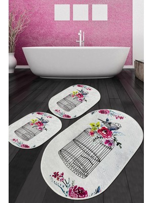 Chilai Home Cage Banyo Halısı 3'lü Set Djtbanyo