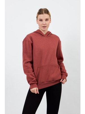 Volanlı Gül Kurusu Hoodie