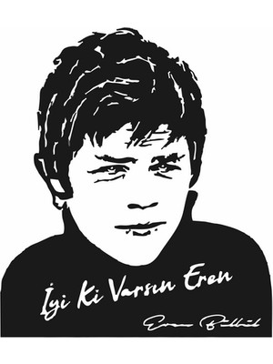 Reysa Tasarım Iyi Ki Varsın Eren Araba Sticker Siyah 17X19 cm