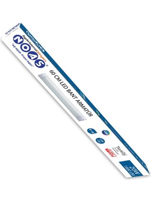 Noas 20W 60 cm Yatay LED Bant Armatür Beyaz Işık YL98-6000 - 10 Adet
