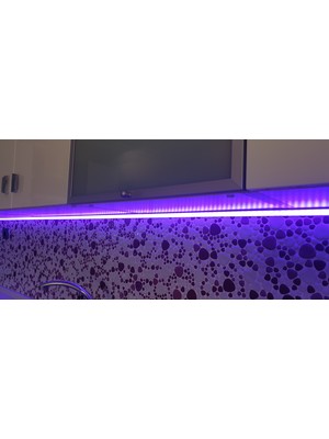 Zonled Rgb Renkli Kumandalı Mutfak Dolabı ve Tezgah Altı Köşe LED Şerit Profil Aydınlatma