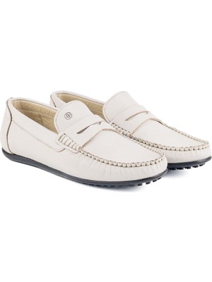 River World Erkek Ayakkabısı Beyaz Renkte Deri Loafer Eds