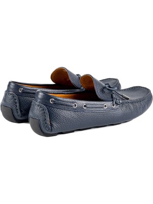 River World Erkek Ayakkabısı Lacivert Renkte Deri Loafer Ancy