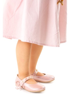 Kiko Kids Bareti Kız Çocuk Cırtlı Babet Ayakkabı Mikrofiber Malzemeden Düz Taban