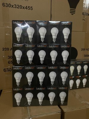 Ledolet 9W LED Ampul 20'li Paket Beyaz Işık 800 Lümen E27 Duy 6500 K