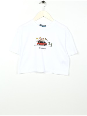 Discovery Expedition Baskılı Beyaz Kız Çocuk T-Shirt ROTA GIRL