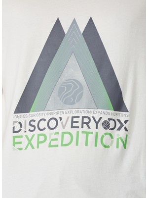 Discovery Expedition  Bisiklet Yaka Baskılı Kırık Beyaz Erkek T-Shirt ALEX