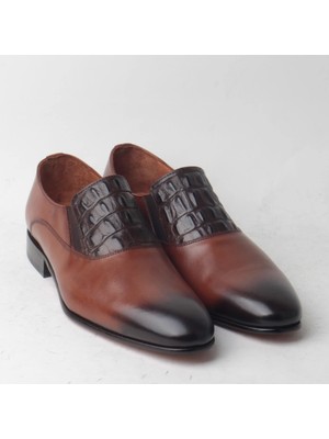 Bruno Shoes 1900-28K Erkek Deri Klasik Kösele Taban Ayakkabı-Taba