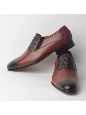 Bruno Shoes 1900-28K Erkek Deri Klasik Kösele Taban Ayakkabı-Taba