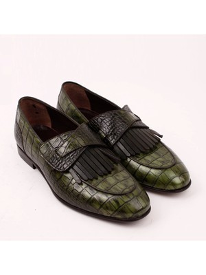 Bruno Shoes A600-35N Erkek Deri Klasik Neolıt Taban Ayakkabı-Yeşil