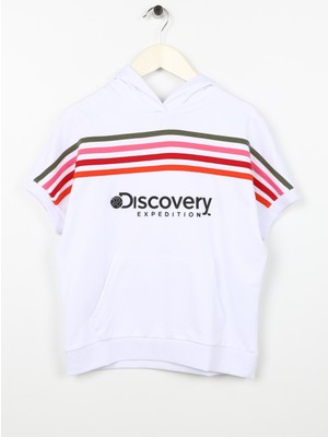 Discovery Expedition Baskılı Kız Çocuk Beyaz Sweatshırt SHINE GIRL