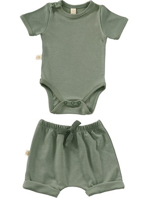 Tiny Lamb Elation Gourd Şortlu Bodysuit Takım - 2 Parça | Yazlık Bebek Kıyafeti Şort ve Kısa Kollu Bodysuit
