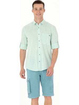 U.S. Polo Assn. Erkek Yeşil Gömlek Desenli 50263330-VR054