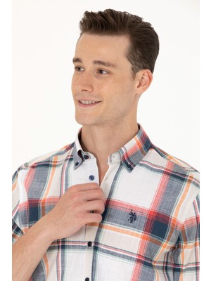 U.S. Polo Assn. Erkek Lacivert Desenli Gömlek 50275857-VR033