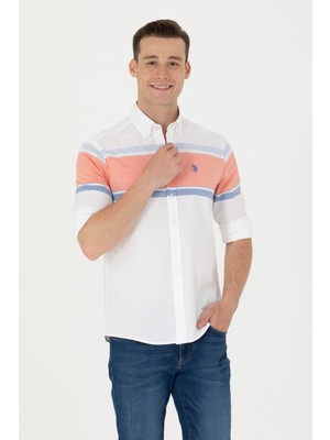 U.S. Polo Assn. Erkek Saks Desenli Gömlek 50265879-VR045